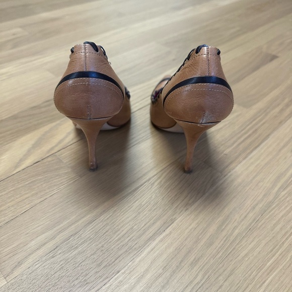Miu Miu Brown and Black Leather Heels - Picture 2 of 3
